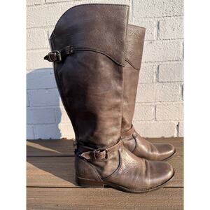 Frye Philip Harness Tall Brown Leather Riding Boots Women’s Size 7.5